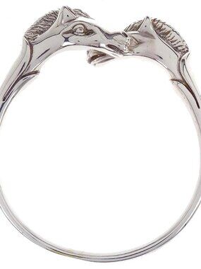 Hermes Cheval Horse Bracelet Bangle Silver